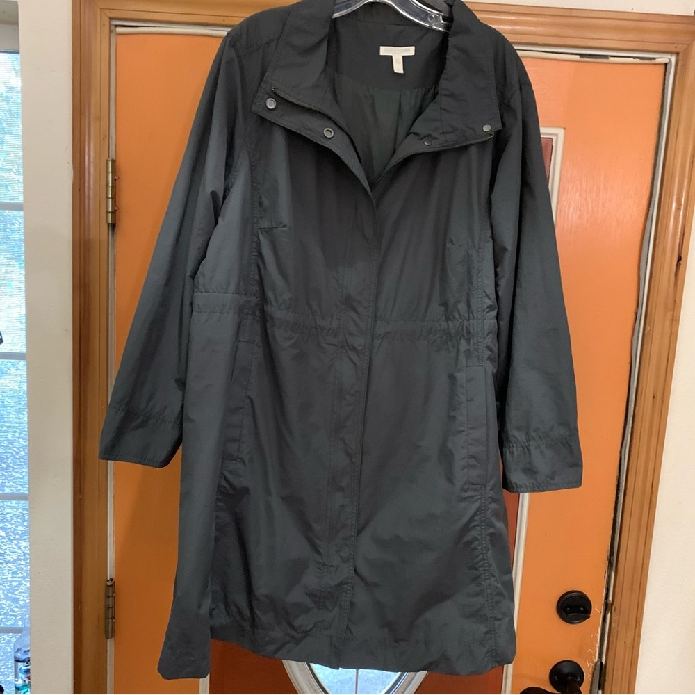 Eileen Fisher Gray cotton/nylon full zip jacket size 1X